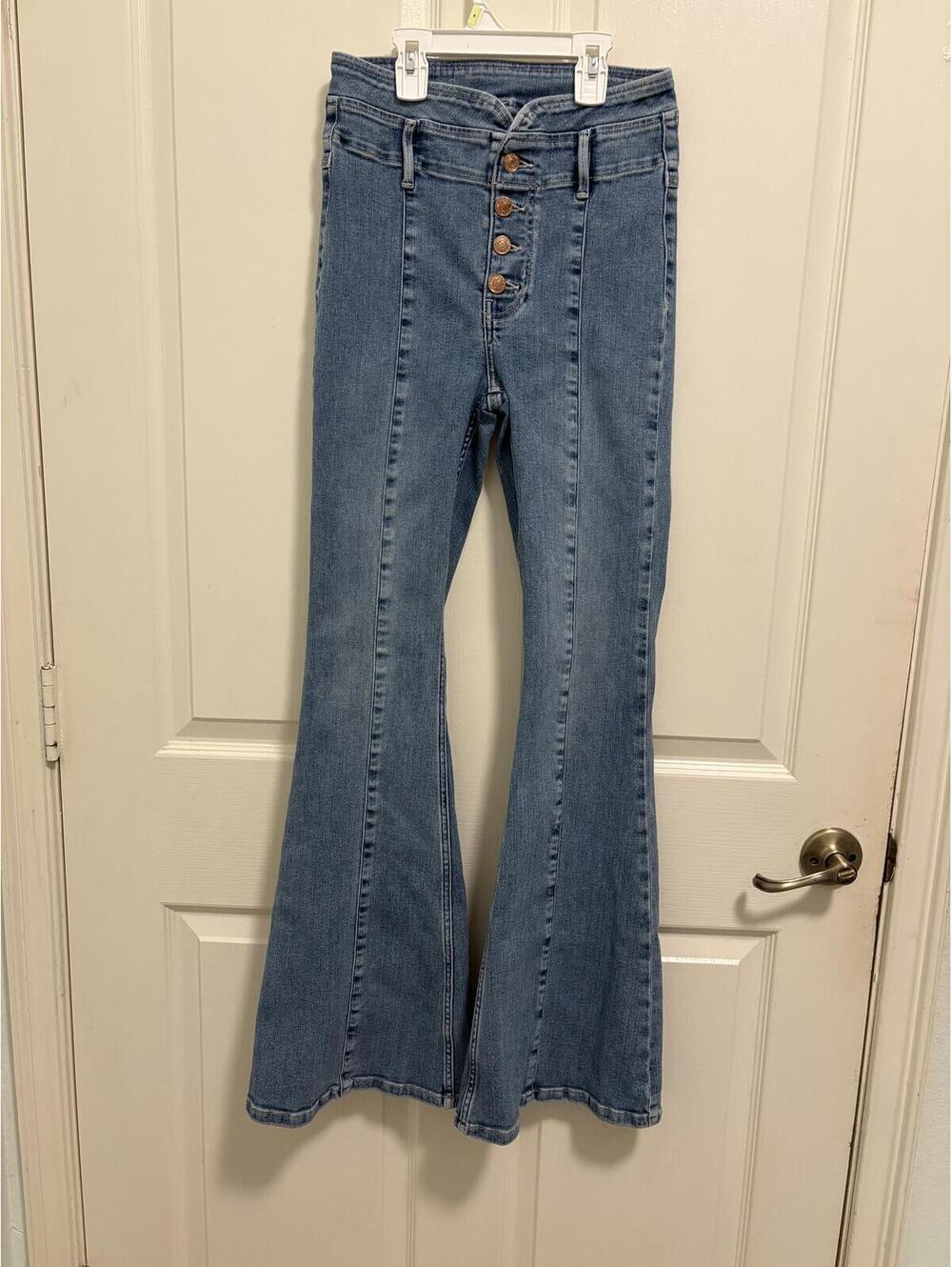 Free People After Dark Mid Rise Flared Jeans Size 24